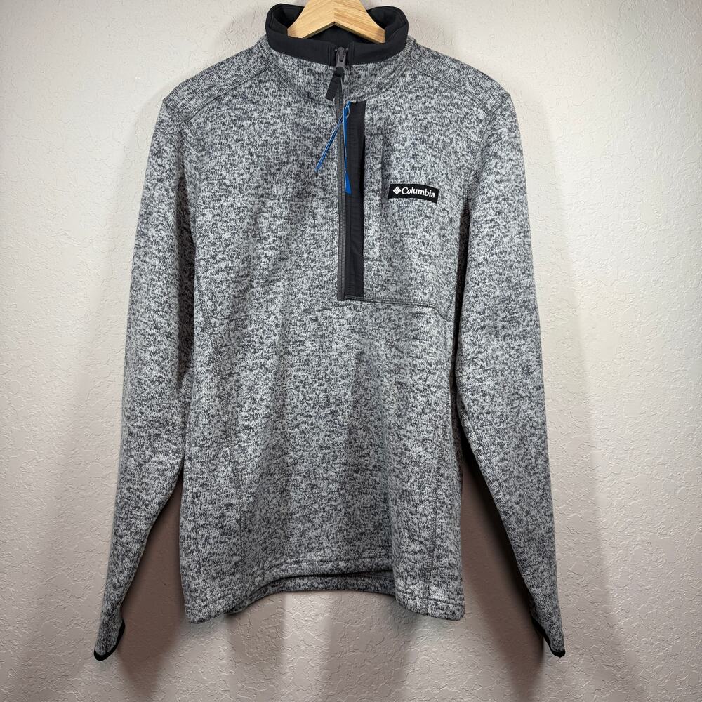 Men's Columbia Half Zip Gray and Black Pullover Top Size Small‎ NEW